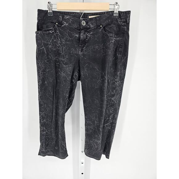 DKNY Jeans Women's Black Mid Rise Cropped Wide Leg Pockets Jeans Size 8 - Picture 1 of 4